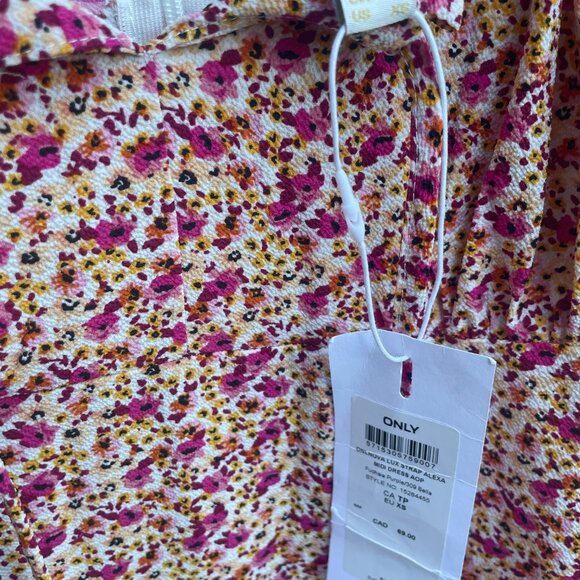 Only Midi Dress Size XS Lux Strap Alexa AOP Fuchsia Purple 309 Bella Style NWT - Picture 2 of 8